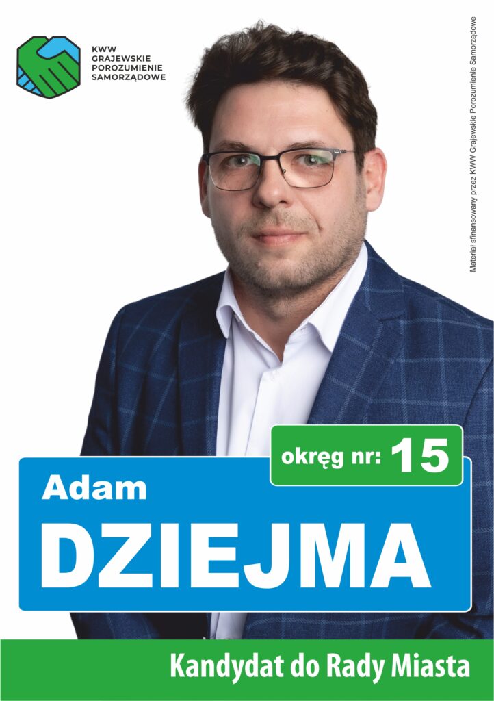 Adam Dziejma - ulotka przód