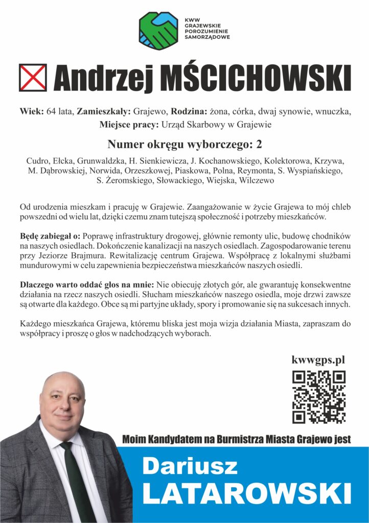 Andrzej Mścichowski - ulotka tył