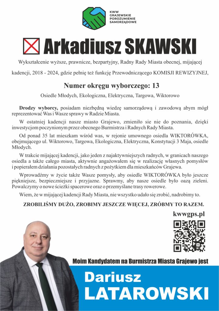 Arkadiusz Skawski - ulotka tył