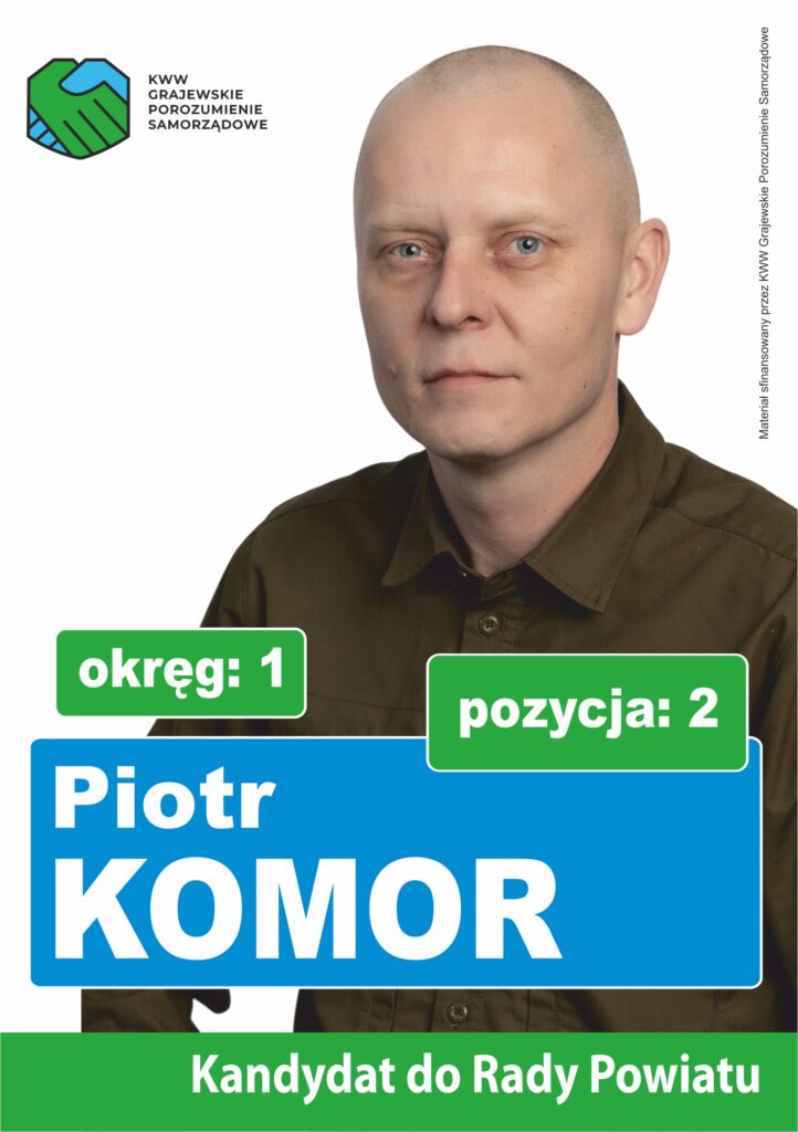 Piotr Komor - ulotka przód