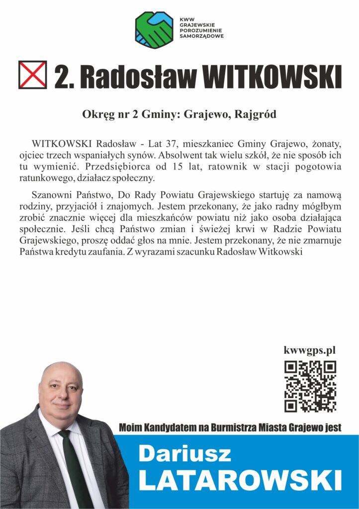 Radosław Witkowski - ulotka tył