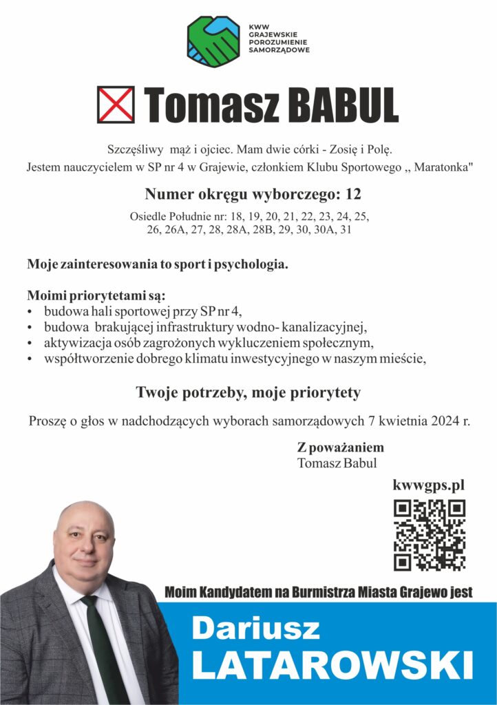 Tomasz Babul - ulotka tył