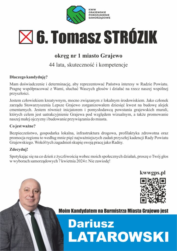 Tomasz Strózik - tył ulotki