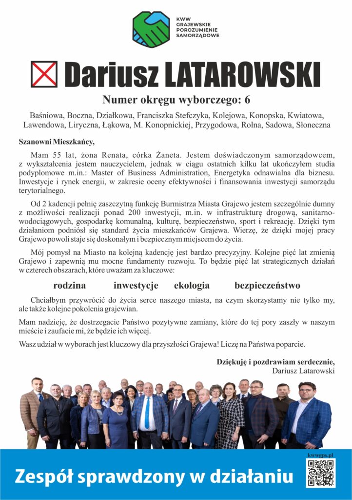 Dariusz Latarowski - ulotka tył